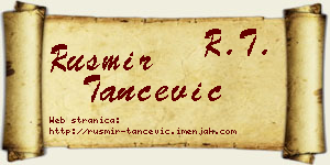 Rusmir Tančević vizit kartica